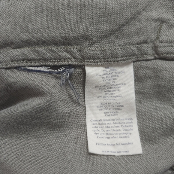 Faherty Reserve Mens Linen Blend Button Down Shirt Size M Double Pocket - Picture 6 of 7